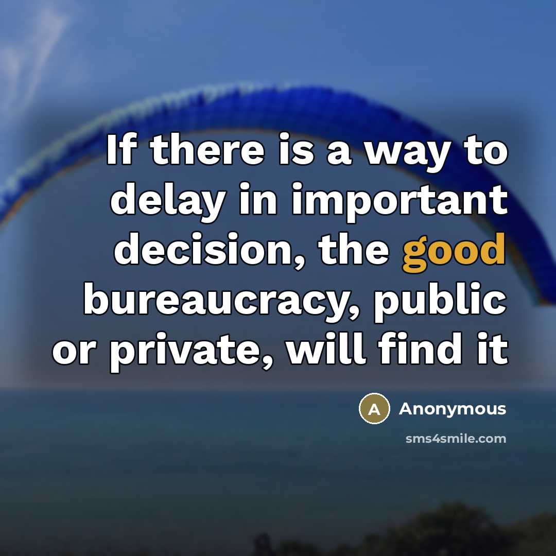 “If there is a way to delay in important decision,…” quote by Anonymous