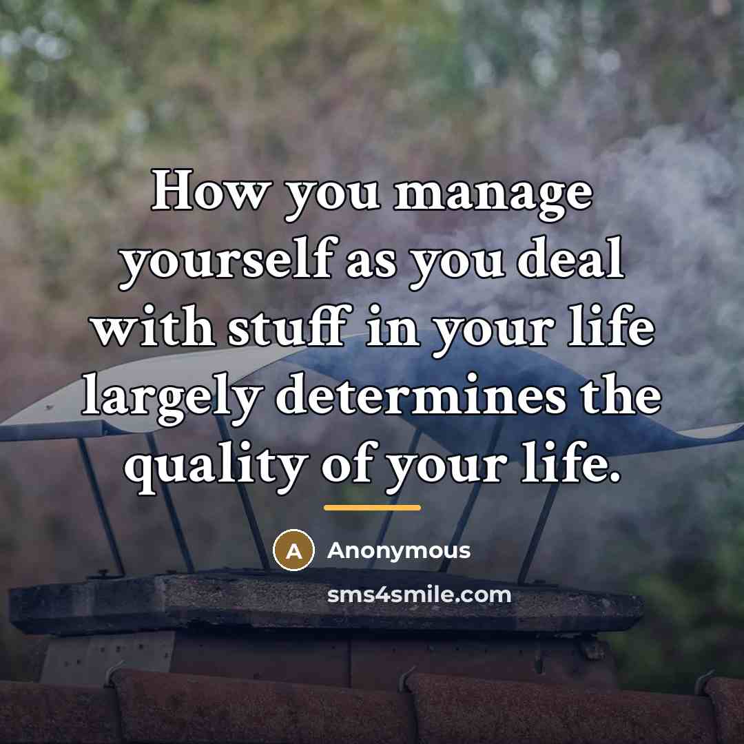 “How you manage yourself as you deal with stuff in…” quote by Anonymous