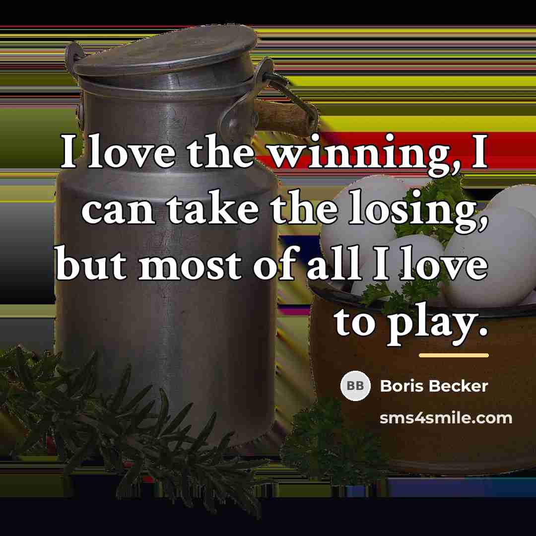 “I love the winning, I can take the losing, but…” quote by Boris Becker