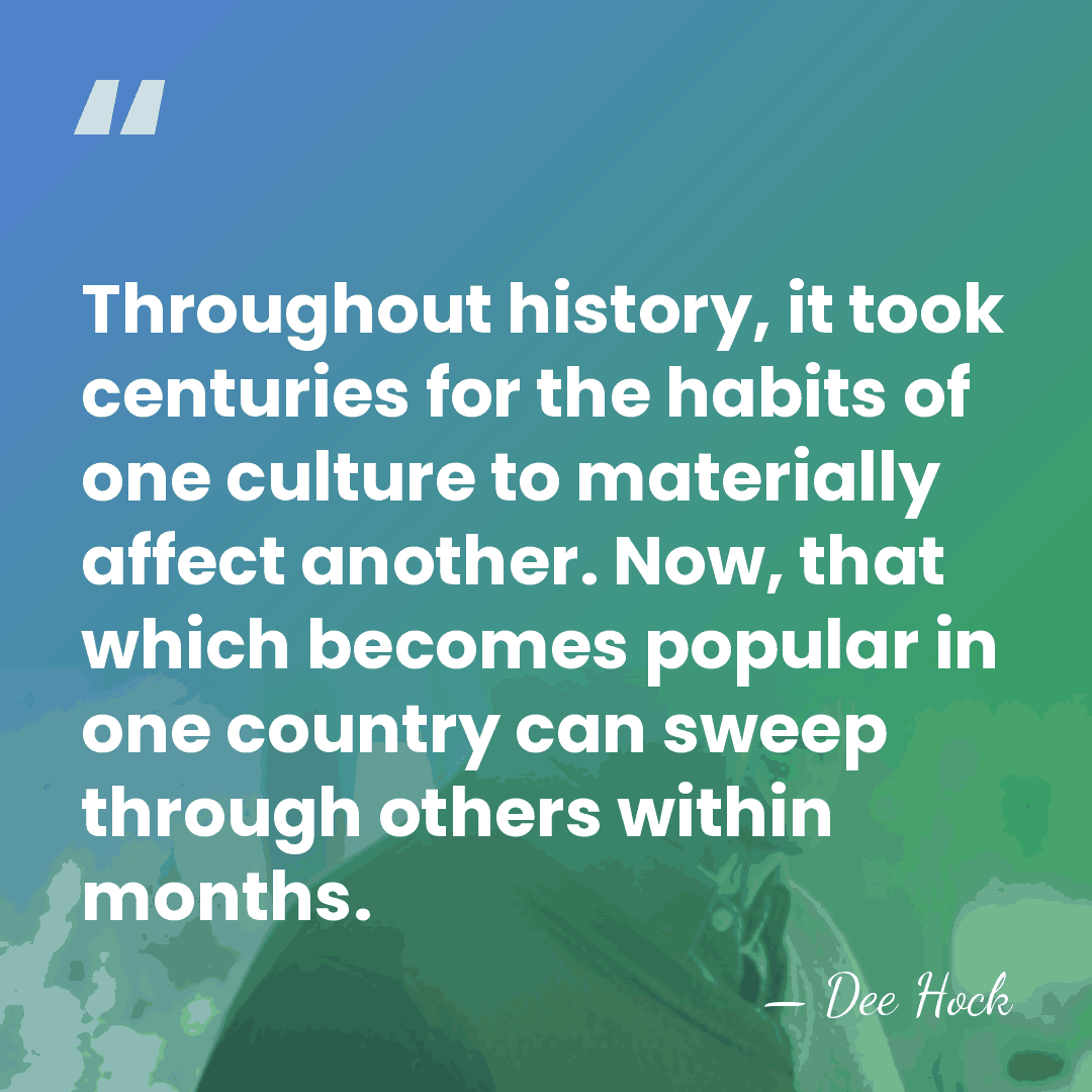 Throughout history, it took centuries for the habits of one culture to&hellip; - Dee Hock