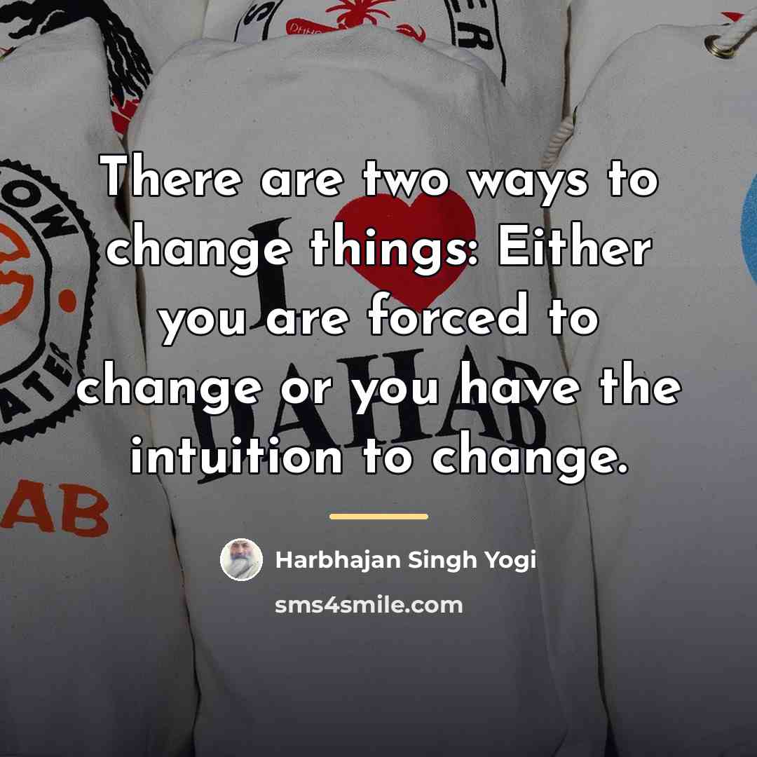 “There are two ways to change things: Either you are…” quote by Harbhajan Singh Yogi