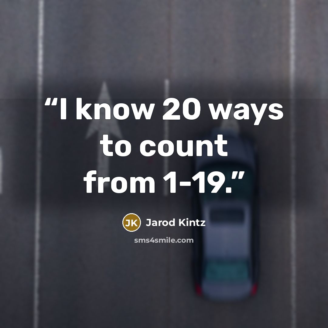 “I know 20 ways to count from 1-19.” quote by Jarod Kintz