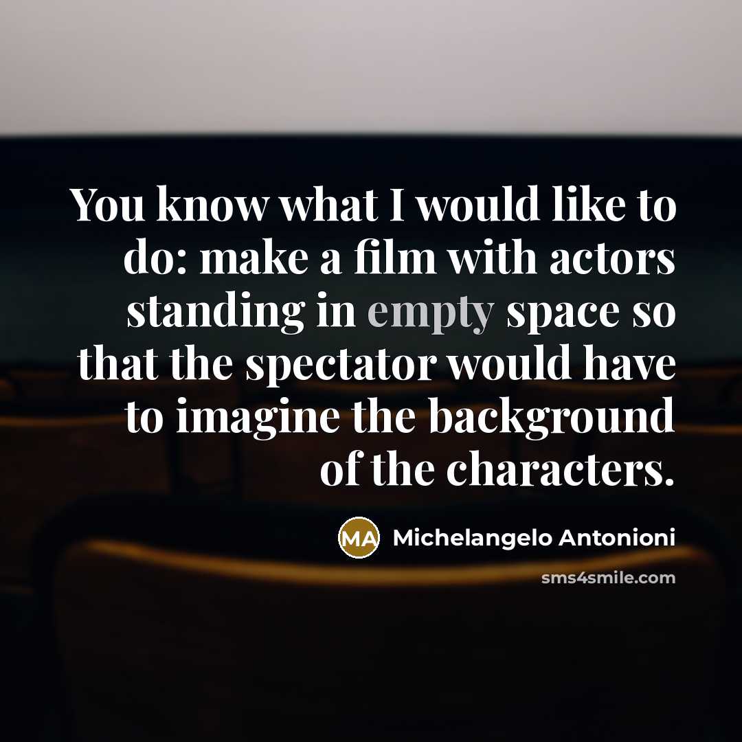 “You know what I would like to do: make a…” quote by Michelangelo Antonioni