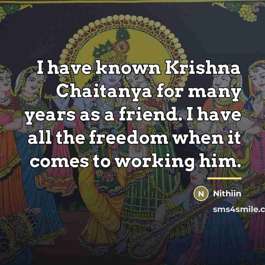 “I have known Krishna Chaitanya for many years as a…” quote by Nithiin