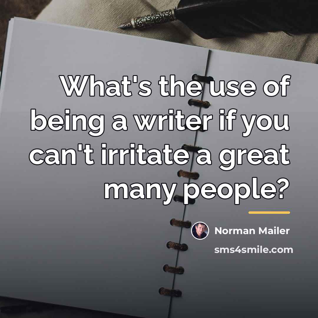 “What's the use of being a writer if you can't…” quote by Norman Mailer