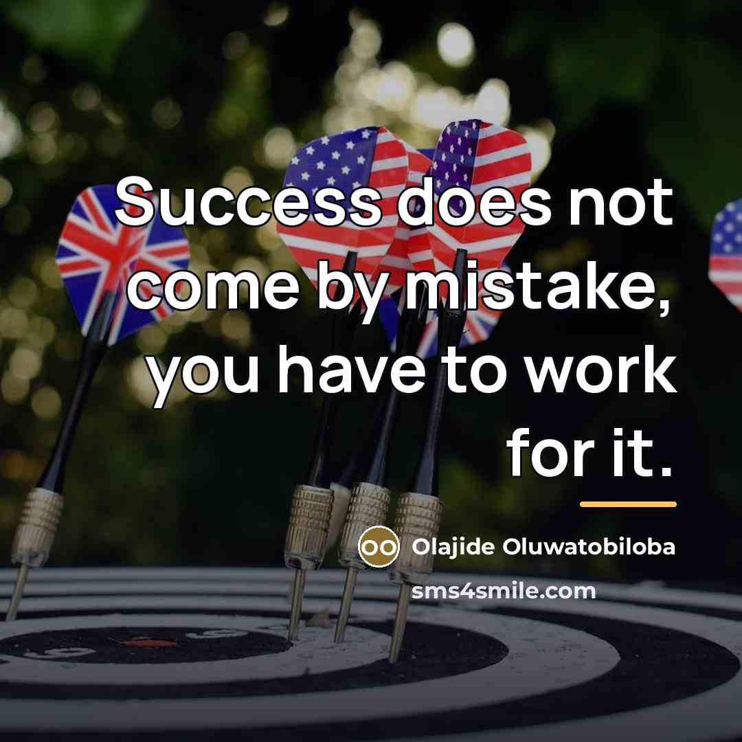 “Success does not come by mistake, you have to work…” quote by Olajide Oluwatobiloba