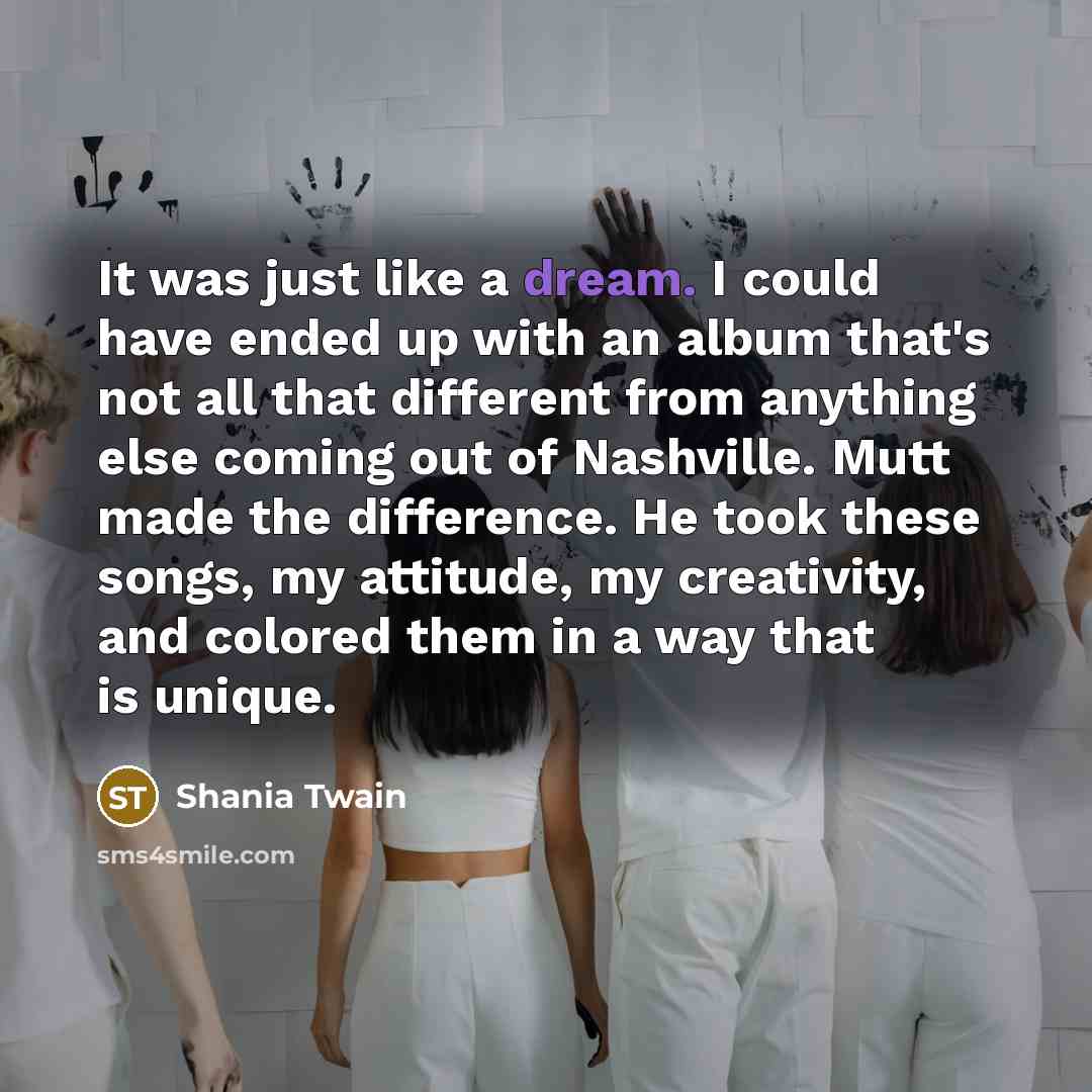 “It was just like a dream. I could have ended…” quote by Shania Twain