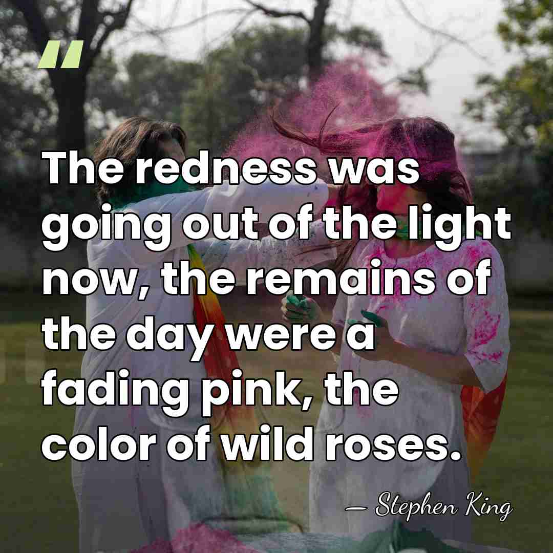 The redness was going out of the light now, the remains of&hellip; - Stephen King