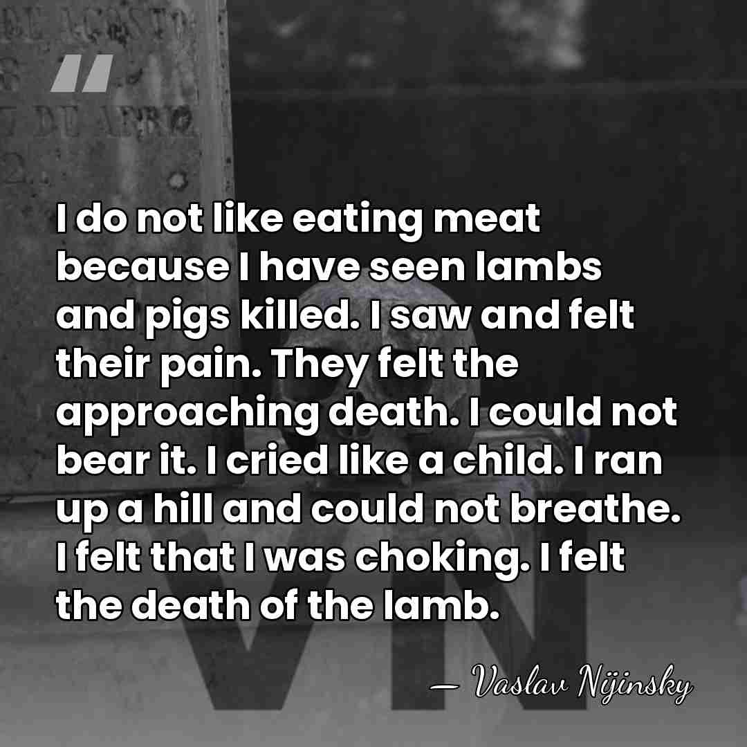 I do not like eating meat because I have seen lambs and&hellip; - Vaslav Nijinsky