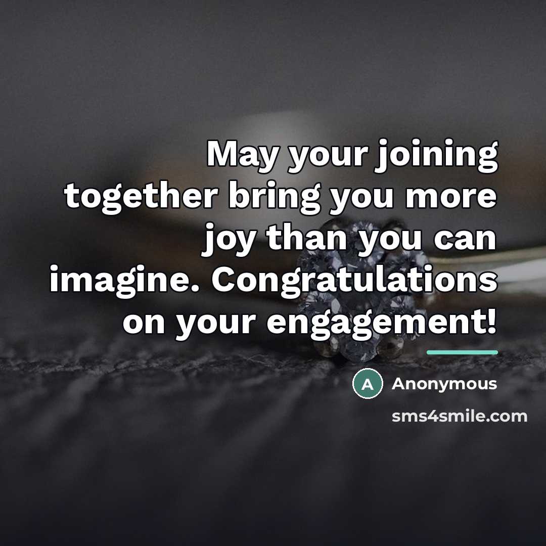 “May your joining together bring you more joy than you…” quote by Anonymous