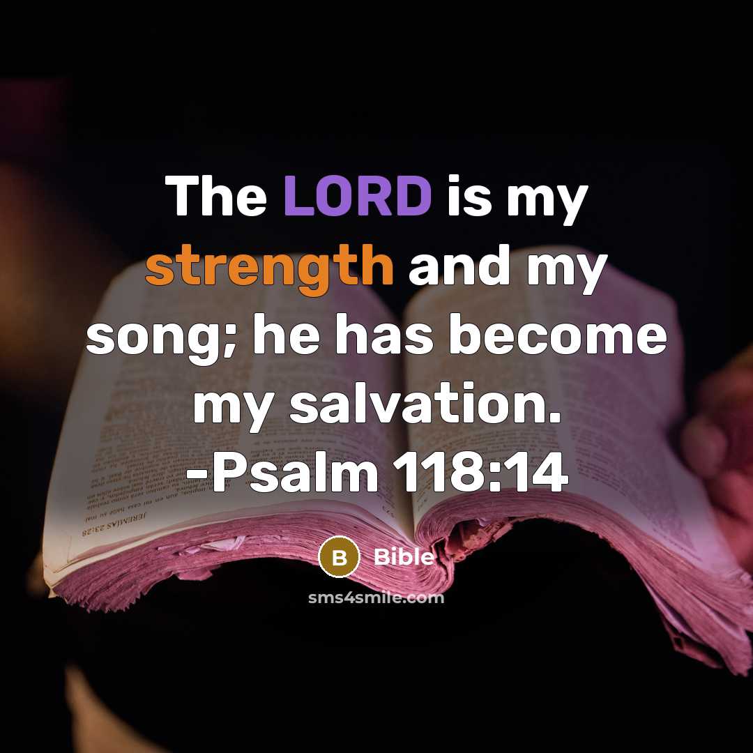 “The LORD is my strength and my song; he has…” quote by Bible