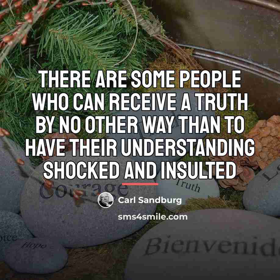 “There are some people who can receive a truth by…” quote by Carl Sandburg