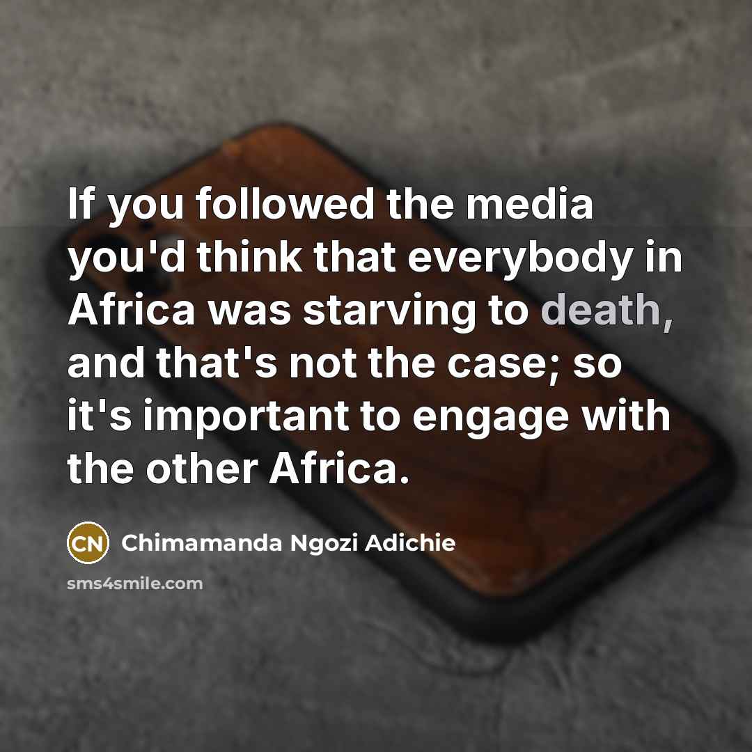 “If you followed the media you'd think that everybody in…” quote by Chimamanda Ngozi Adichie