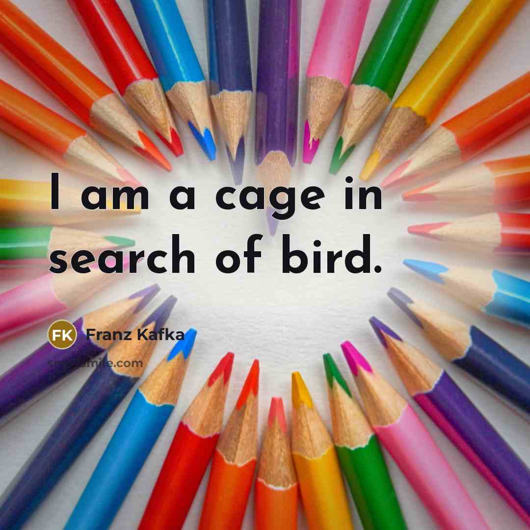 “I am a cage in search of bird.…” quote by Franz Kafka