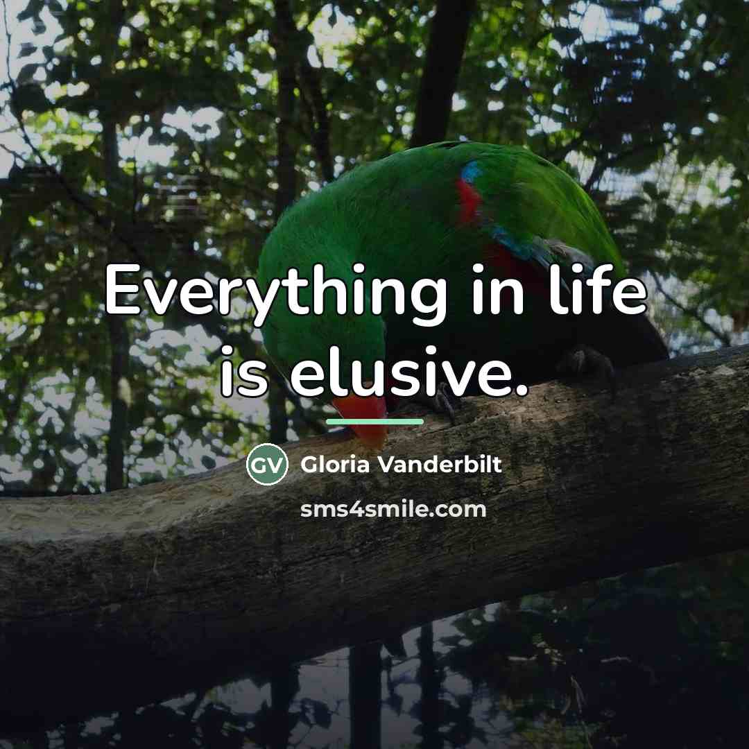 “Everything in life is elusive.…” quote by Gloria Vanderbilt