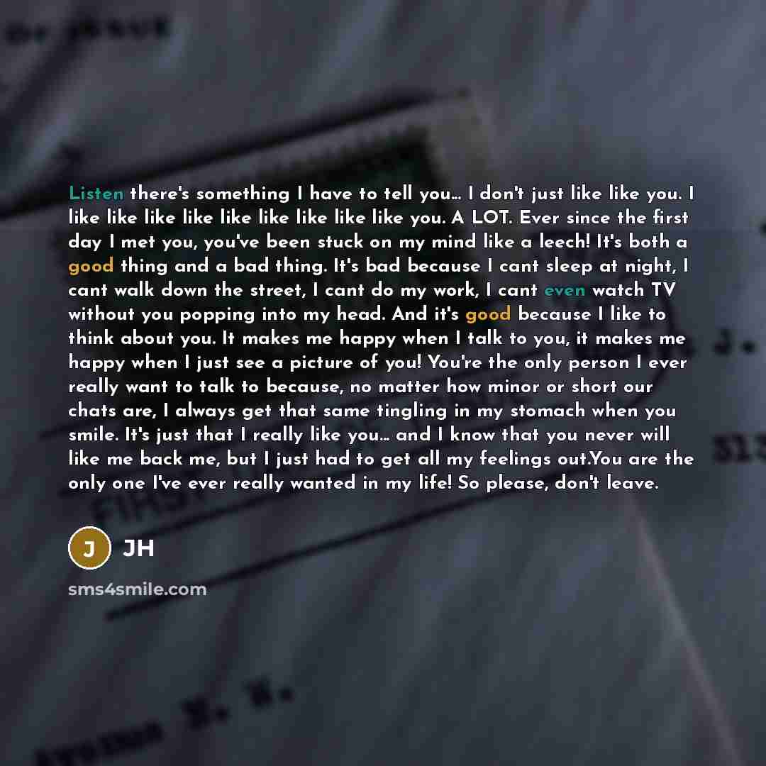 “Listen there's something I have to tell you... I don't…” quote by JH