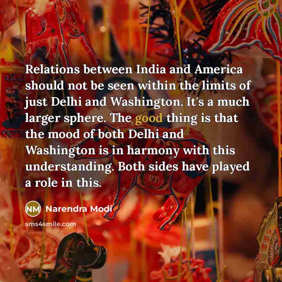 “Relations between India and America should not be seen within…” quote by Narendra Modi