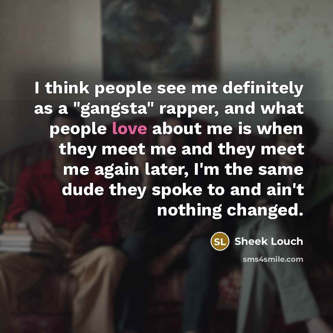 “I think people see me definitely as a "gangsta" rapper,…” quote by Sheek Louch