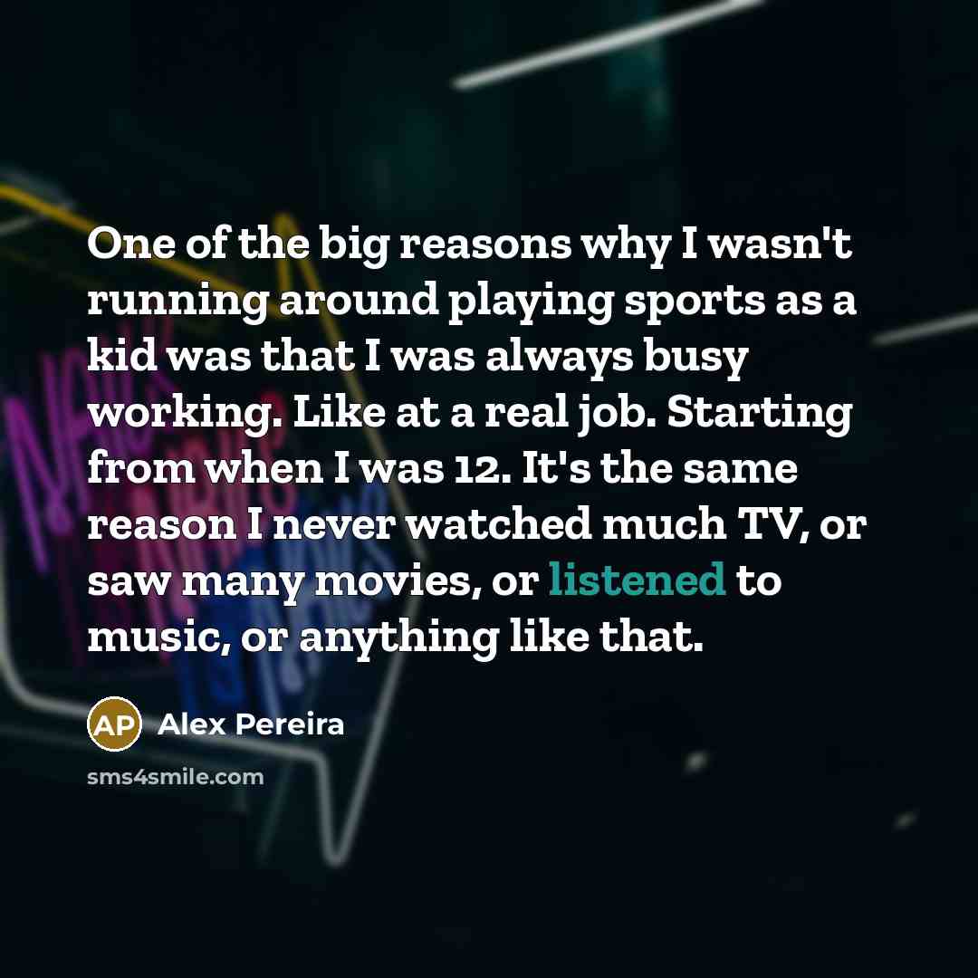 “One of the big reasons why I wasn't running around…” quote by Alex Pereira
