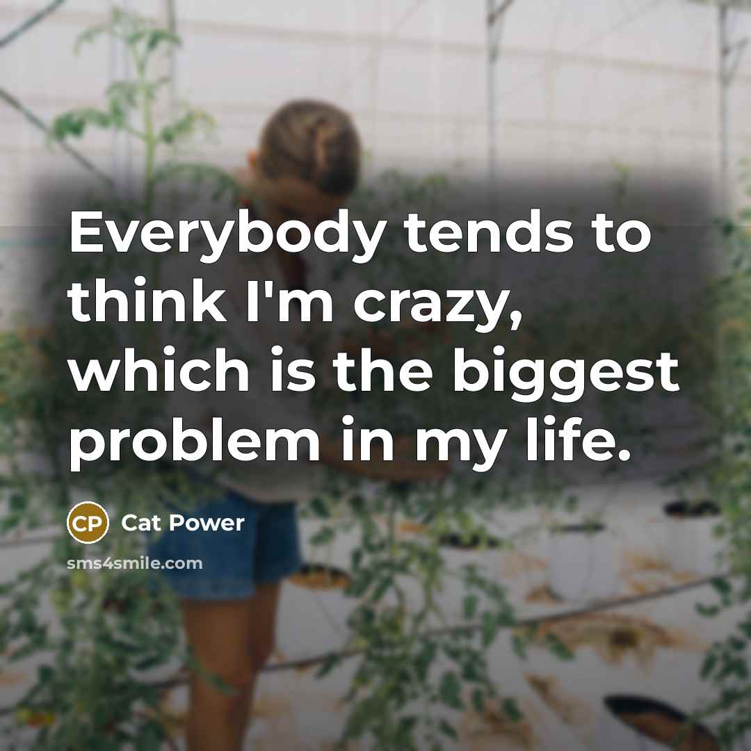 “Everybody tends to think I'm crazy, which is the biggest…” quote by Cat Power