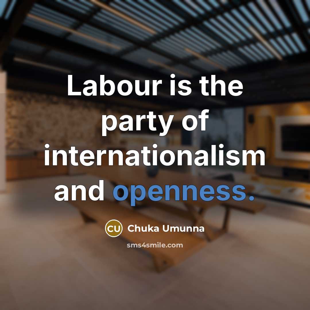 “Labour is the party of internationalism and openness.” quote by Chuka Umunna