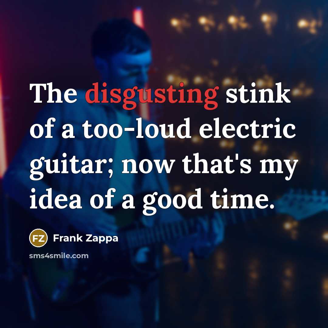 “The disgusting stink of a too-loud electric guitar; now that's…” quote by Frank Zappa