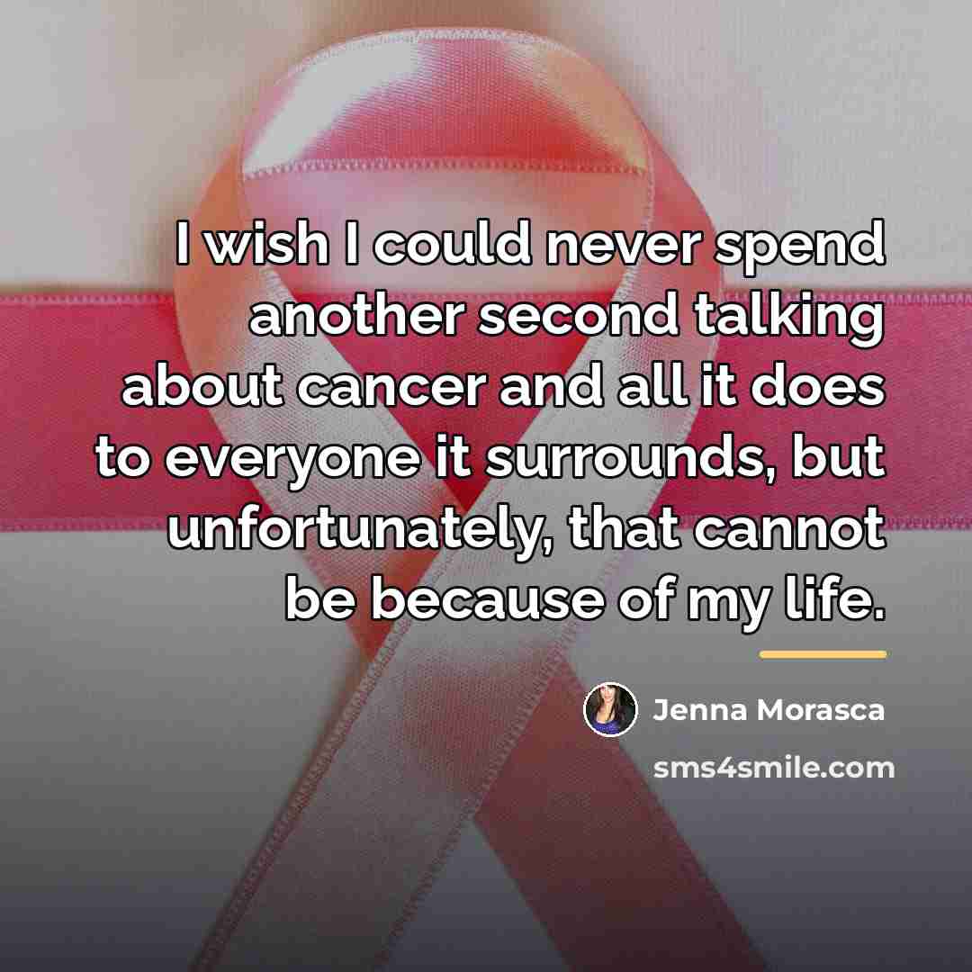 “I wish I could never spend another second talking about…” quote by Jenna Morasca
