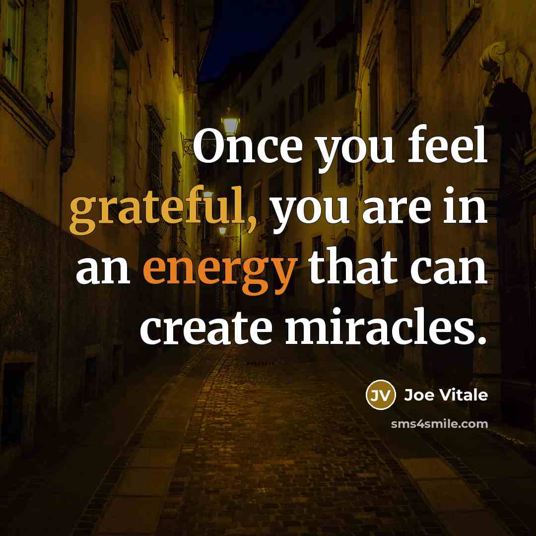 “Once you feel grateful, you are in an energy that…” quote by Joe Vitale