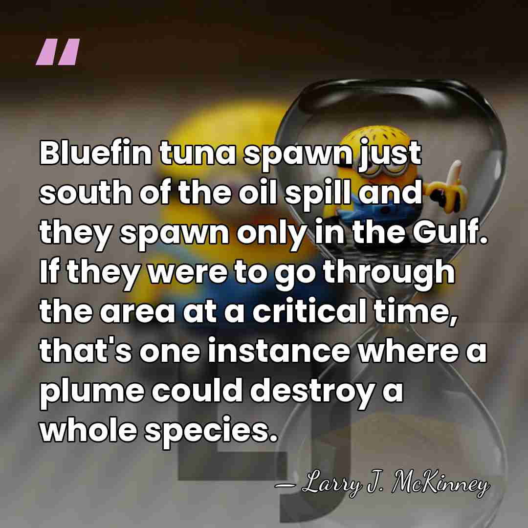 Bluefin tuna spawn just south of the oil spill and they spawn&hellip; - Larry J. McKinney