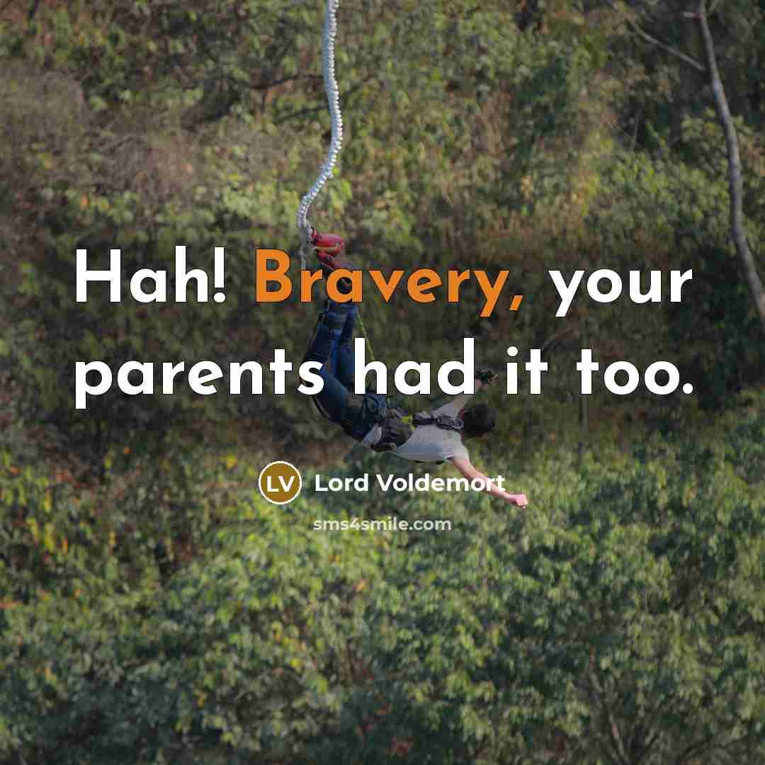“Hah! Bravery, your parents had it too.…” quote by Lord Voldemort
