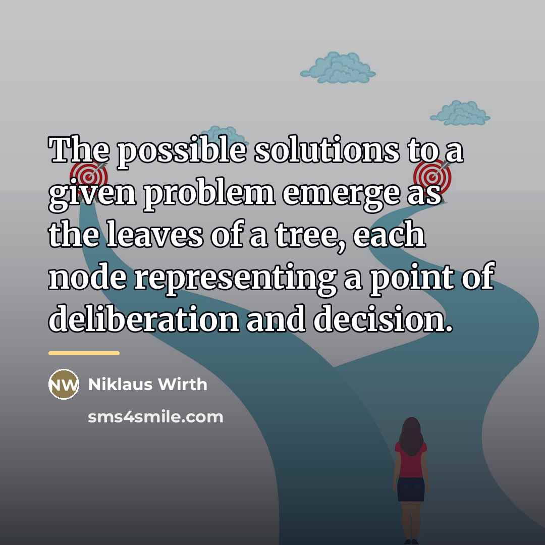“The possible solutions to a given problem emerge as the…” quote by Niklaus Wirth