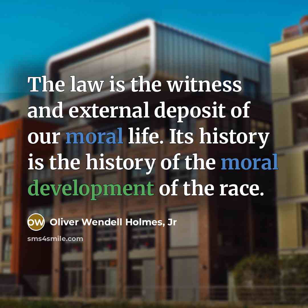 “The law is the witness and external deposit of our…” quote by Oliver Wendell Holmes, Jr
