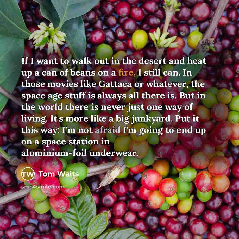 “If I want to walk out in the desert and…” quote by Tom Waits