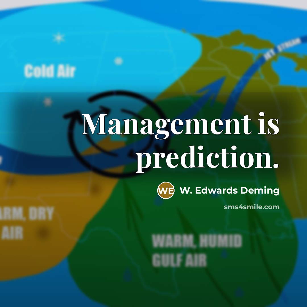 “Management is prediction.…” quote by W. Edwards Deming