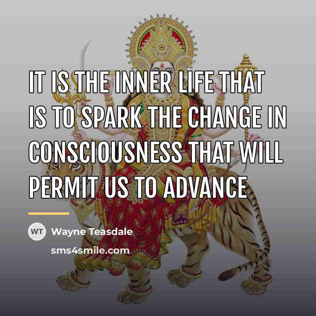 “It is the inner life that is to spark the…” quote by Wayne Teasdale