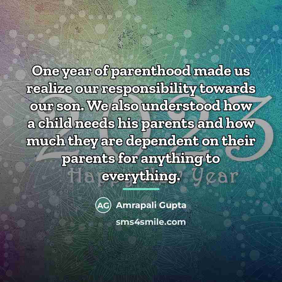 “One year of parenthood made us realize our responsibility towards…” quote by Amrapali Gupta
