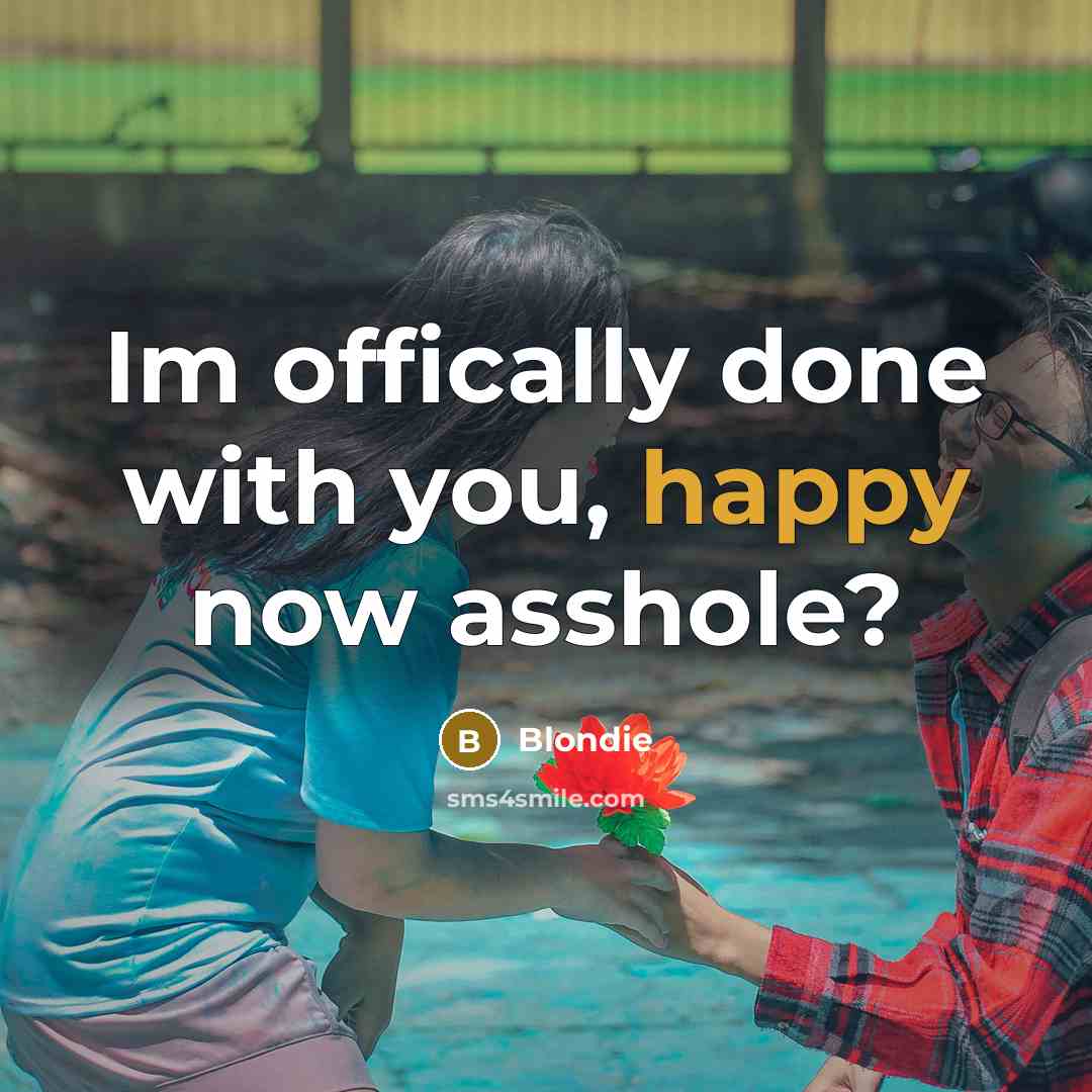 “Im offically done with you, happy now asshole?…” quote by Blondie