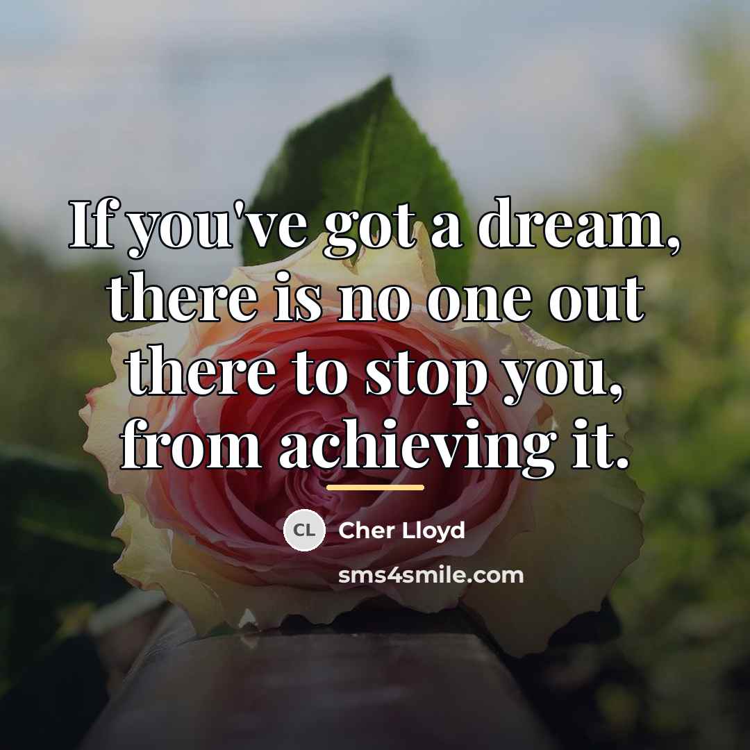 “If you've got a dream, there is no one out…” quote by Cher Lloyd