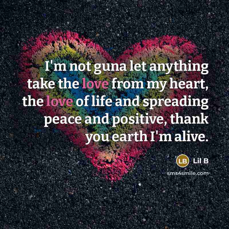 “I'm not guna let anything take the love from my…” quote by Lil B