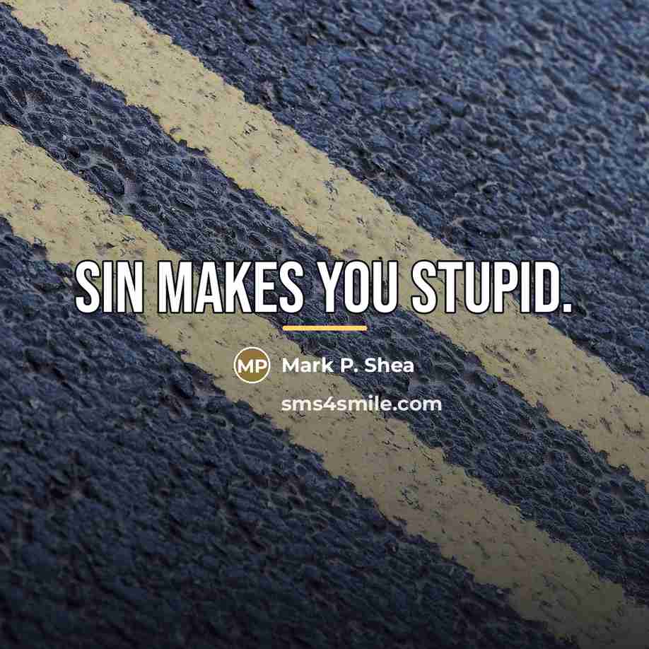 “Sin makes you stupid.…” quote by Mark P. Shea