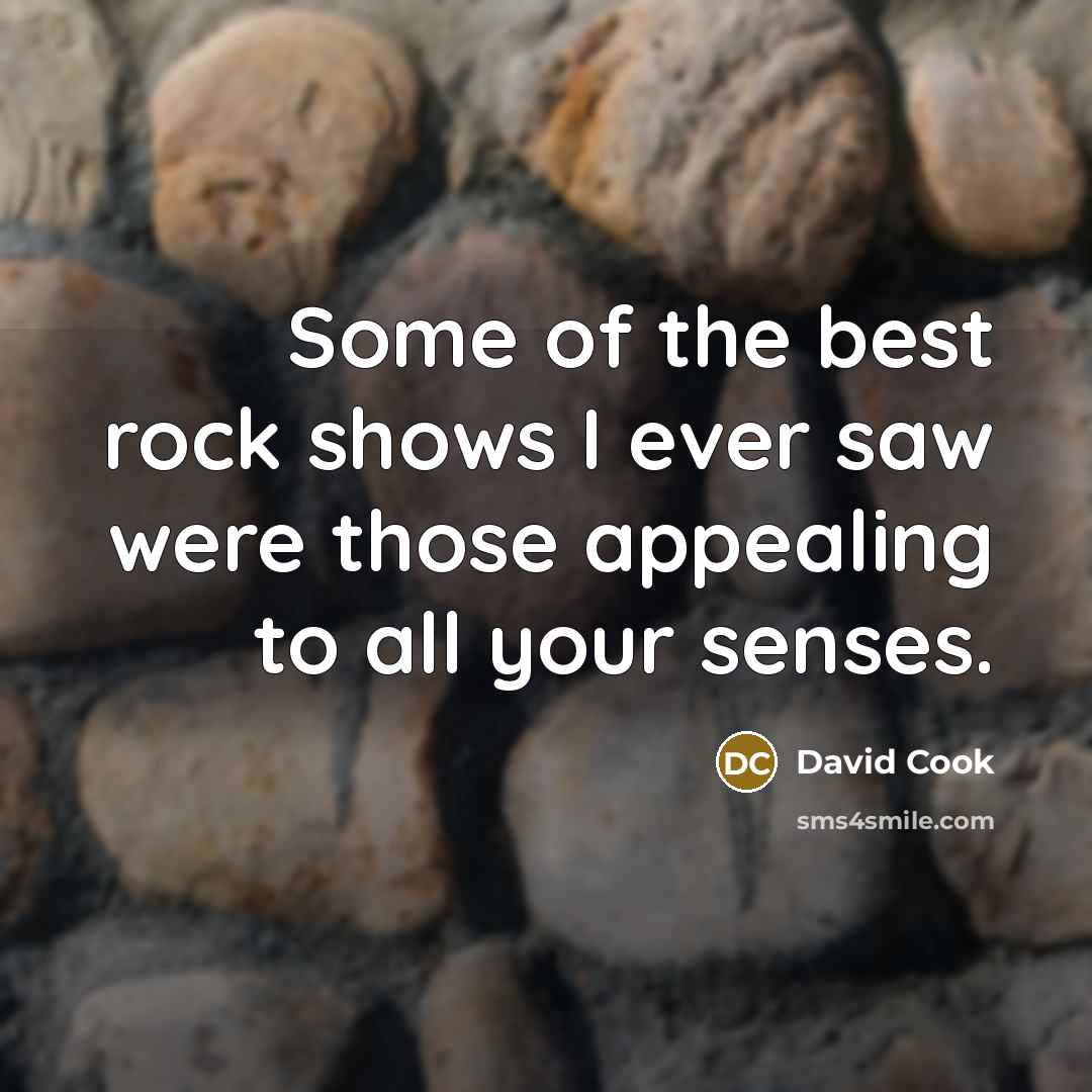 “Some of the best rock shows I ever saw were…” quote by David Cook