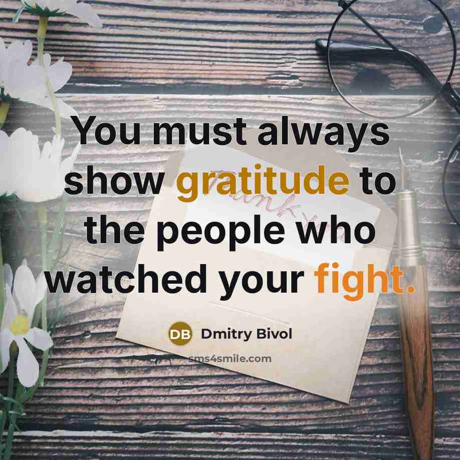 “You must always show gratitude to the people who watched…” quote by Dmitry Bivol