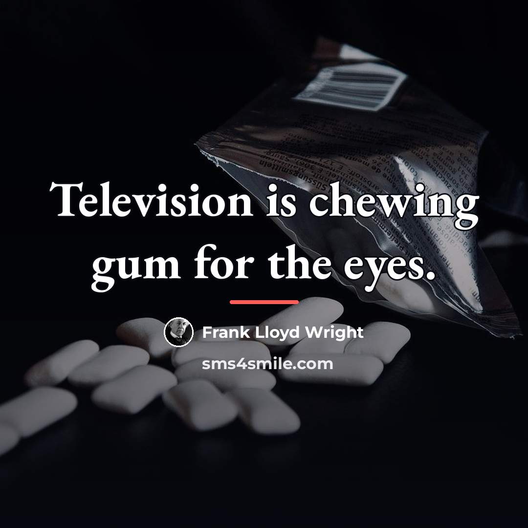 “Television is chewing gum for the eyes.…” quote by Frank Lloyd Wright