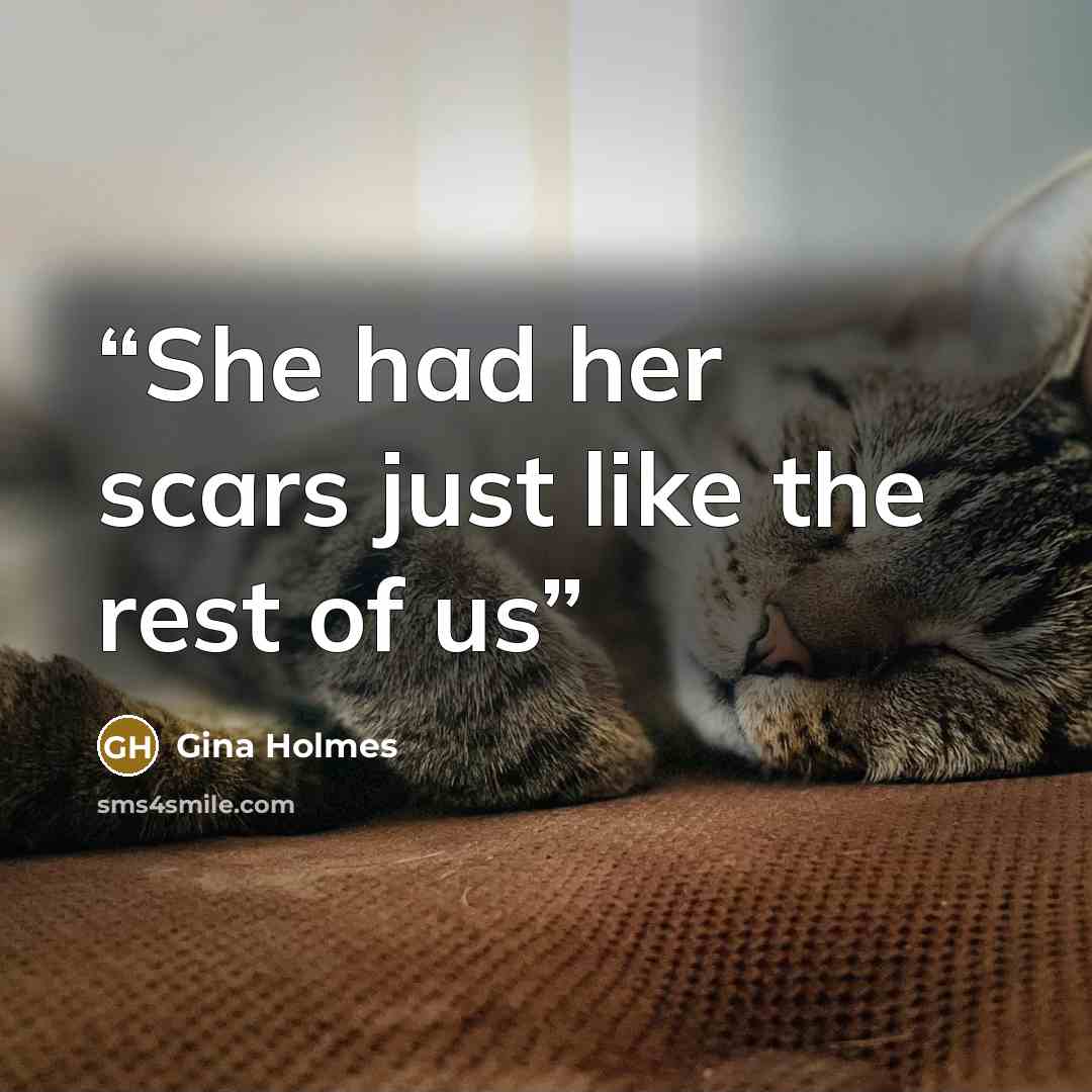 “She had her scars just like the rest of us” quote by Gina Holmes
