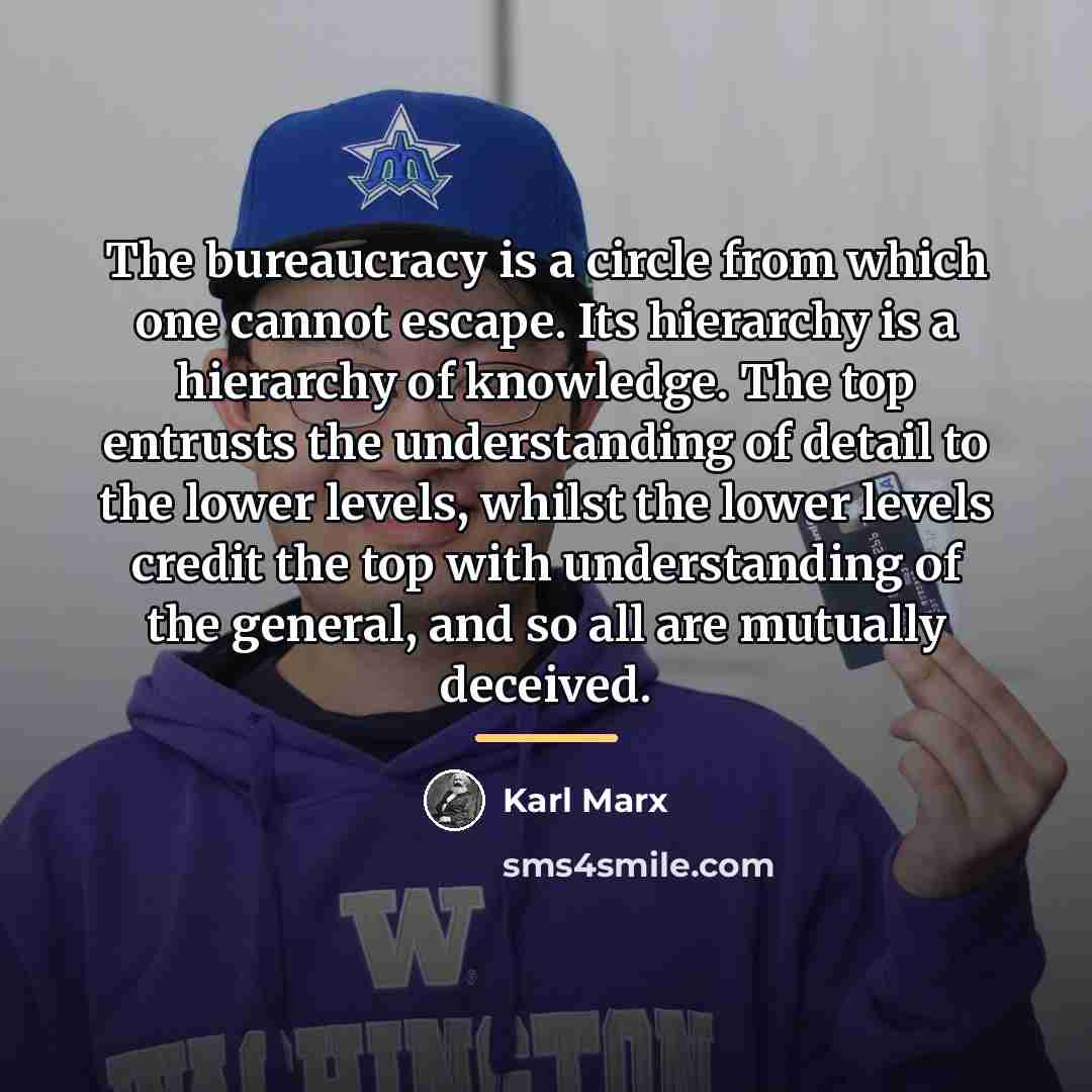 “The bureaucracy is a circle from which one cannot escape.…” quote by Karl Marx