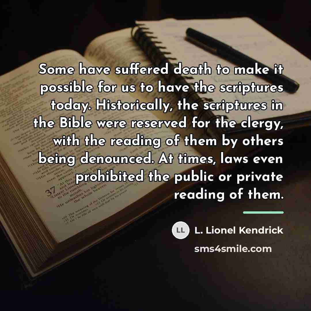 “Some have suffered death to make it possible for us…” quote by L. Lionel Kendrick