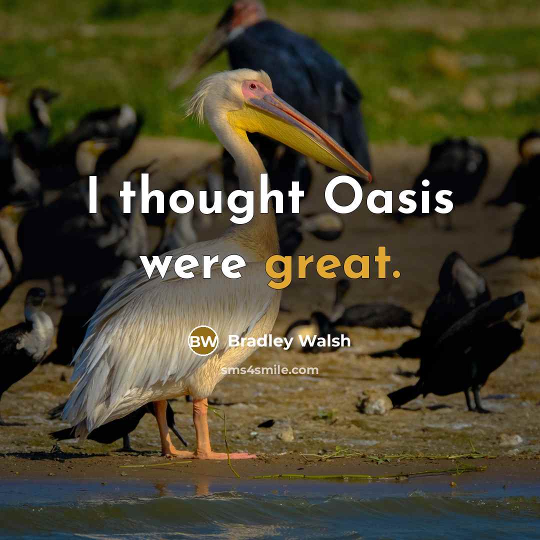 “I thought Oasis were great.…” quote by Bradley Walsh