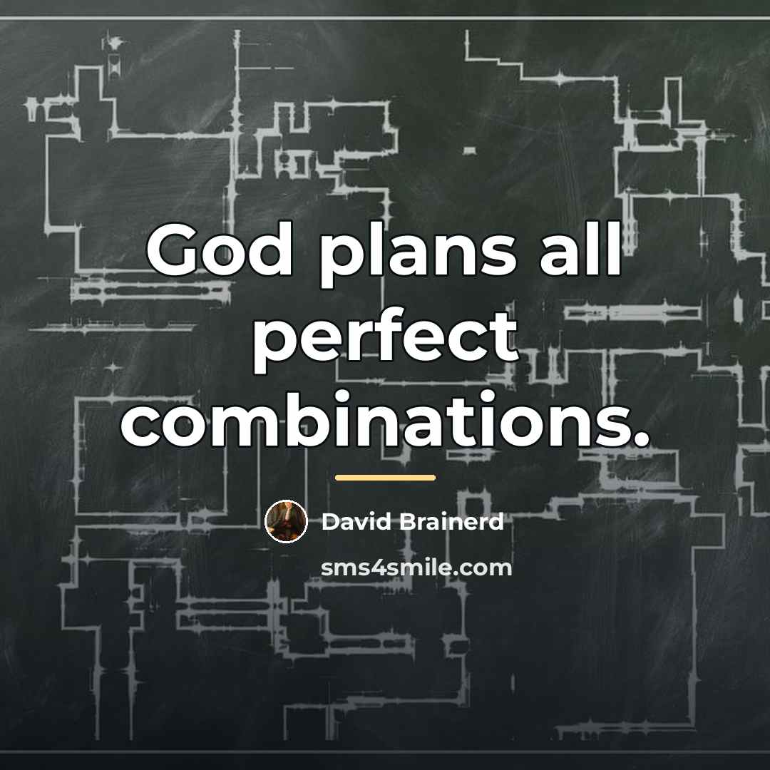 “God plans all perfect combinations.…” quote by David Brainerd