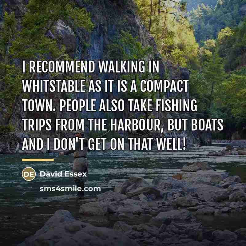 “I recommend walking in Whitstable as it is a compact…” quote by David Essex