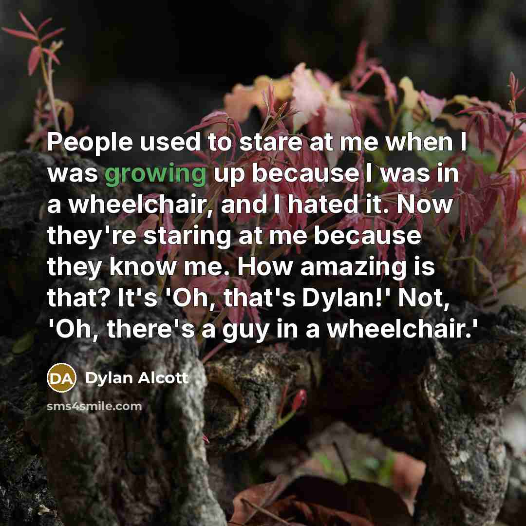 “People used to stare at me when I was growing…” quote by Dylan Alcott
